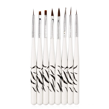 8PCS Zebra Nail Art Dotting Manicure Painting Drawing Polish Brush Pen Tools Nail brush